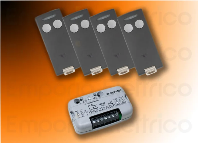 cardin kit completo di 1 ricevente mono canale e 4 radiocomandi k-eles504rmc1