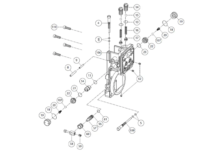 fadini ricambio corpo valvola bidirezionale/attacco martinetto completo 280156