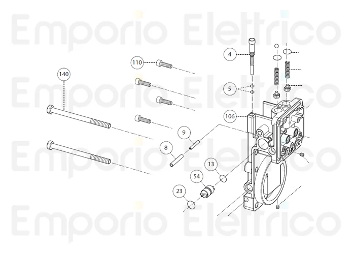 fadini ricambio vite m8x110 te zincata per aproli 280/700 robusto 280140