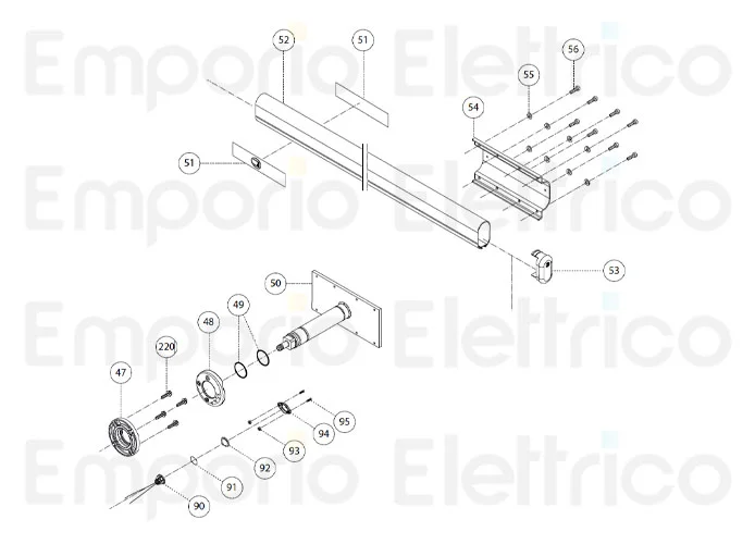 fadini ricambio profilo asta r532 da 3,20 m per bayt 980 97052