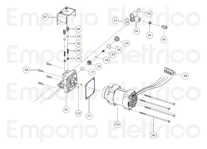 fadini ricambio tirante m5x155 motore/pompa per combi 740 980 74050