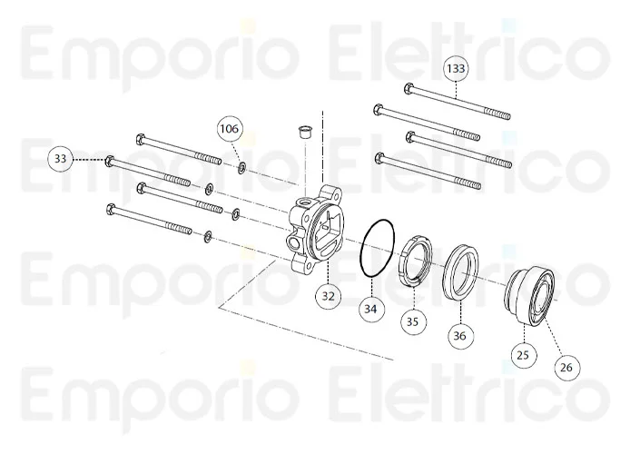 fadini ricambio vite m8x125 te di fissaggio 74033