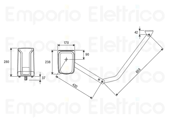 beninca motoriduttore braccio articolato 24v sam.24 plus 959007008