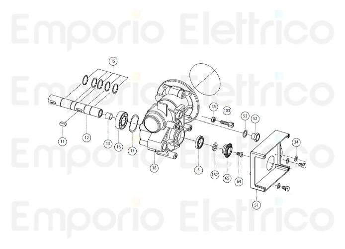 fadini ricambio corpo riduttore mod. 200/2 verticale 31018