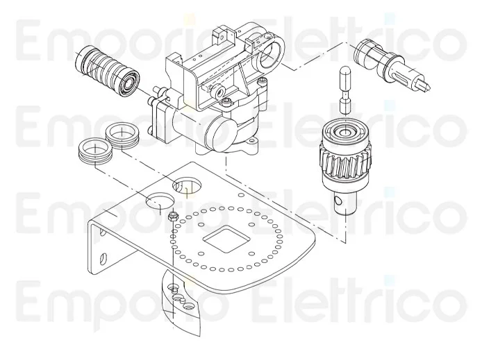beninca repuesto pivote ecc + placa de tope mecánico por ben 9686486