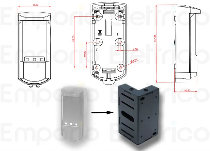 faac evoloop staffa di montaggio a 90° 1050151