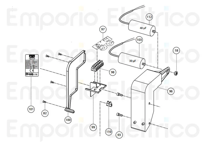 fadini repuesto condensador de 40µf nyota115-talos 115112