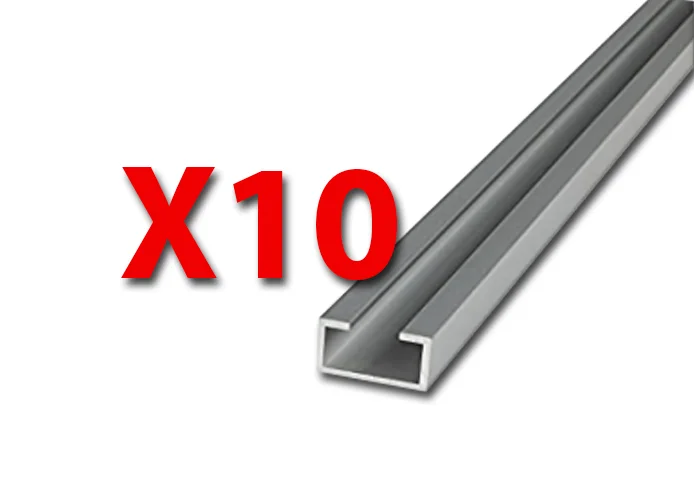 faac kit perfil de aluminio 10 piezas de 2,5m xs30 105537