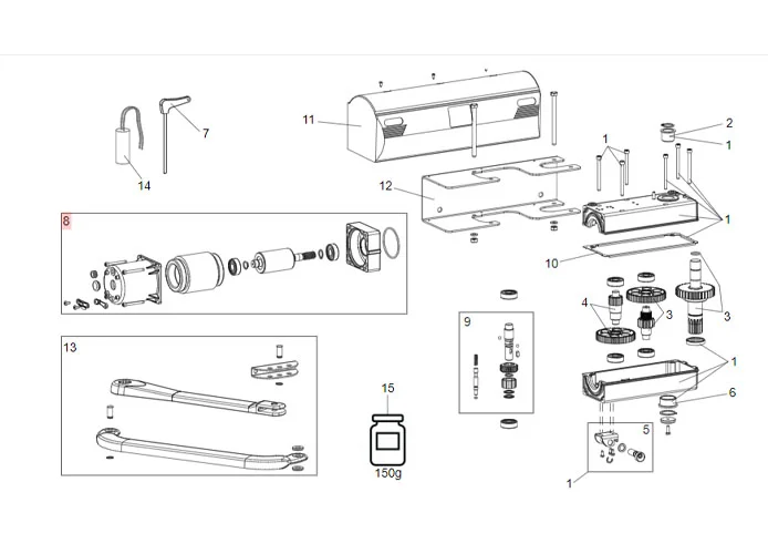 faac repuesto motor 390/550 l/breeze l 230v 63003170