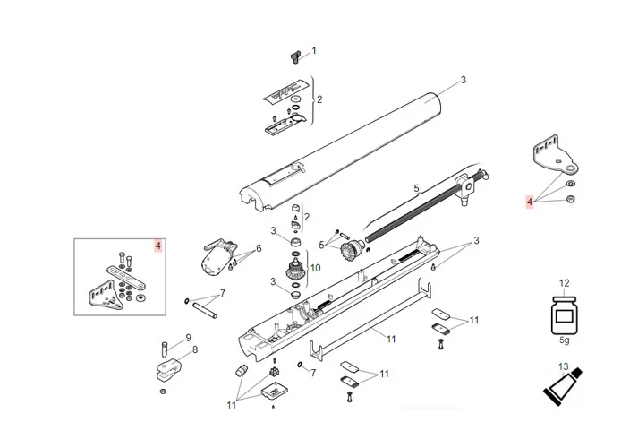 faac ricambio gruppo staffe s418 63002565