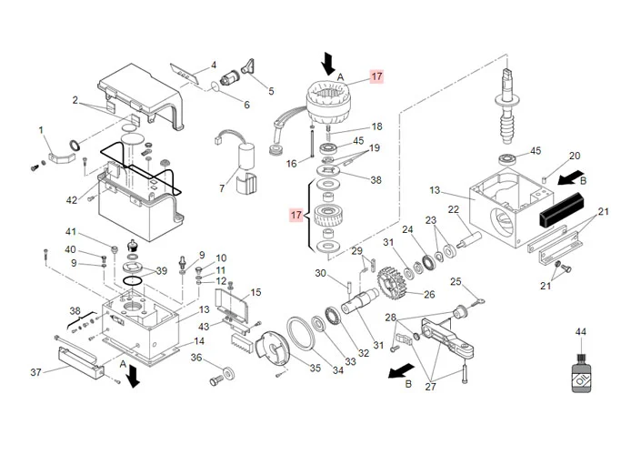 faac repuesto motor 844 reversible 63003165