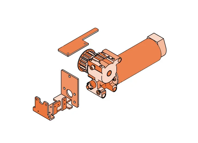 faac ricambio motor.dunk+staffa bloc.motore a100/a1000 63000227