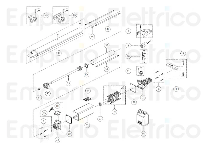 fadini ricambio motore elettrico completo di scudi per nupi 66 66116