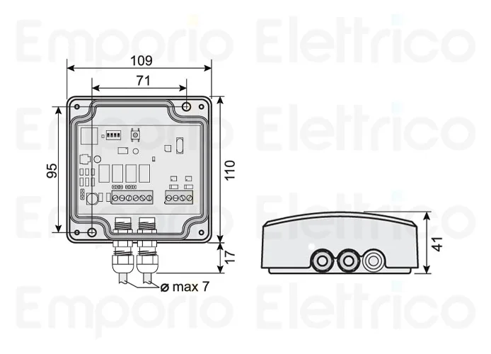 cardin unità transceiver fissa bicanale (433mhz) srcrx4e