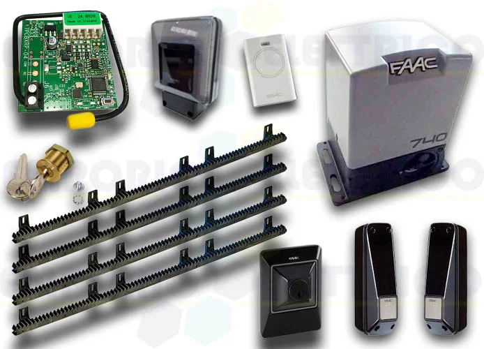 faac kit automatización delta2 kit safe + 4mt cremallera nyl emp1056303445crem