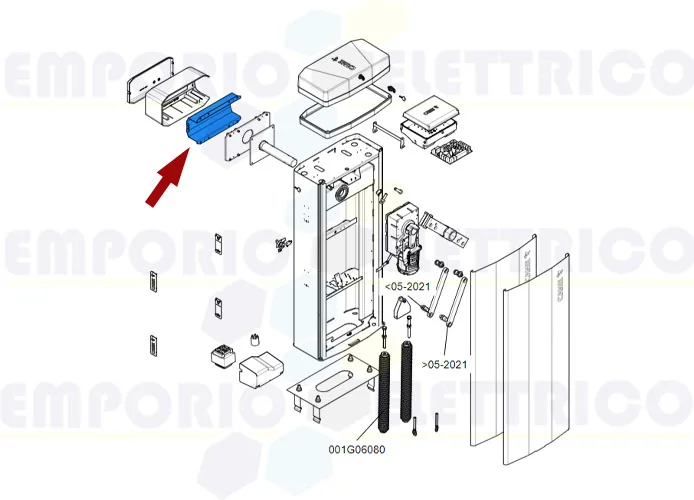 came ricambio flangia attacco asta barriera gt8 88003-0101