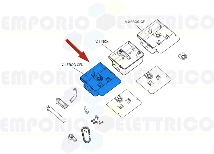 came ricambio cassa fondazione e coperchio frog-cfn 88001-0043