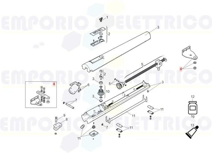 faac ricambio gruppo staffe s418 63002565