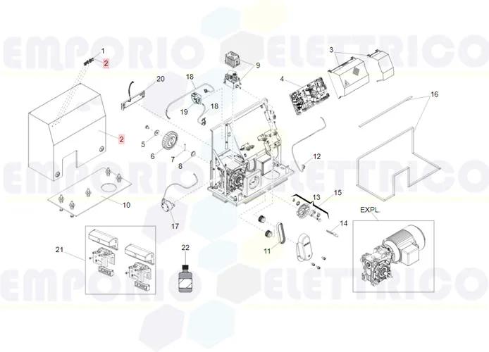 faac ricambio gruppo coperchio c851 63003208