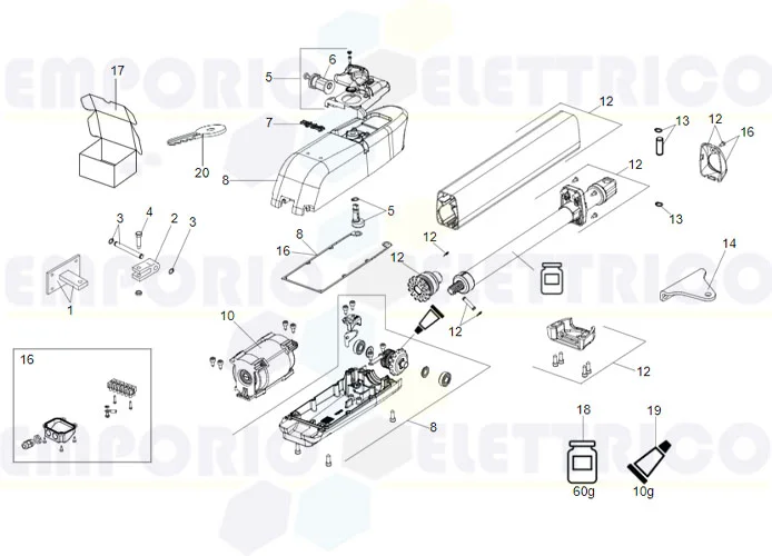 faac página repuestos para motor 415 24v l