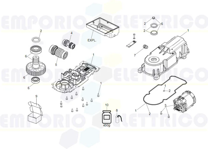 faac página repuestos para motor 770n 230v