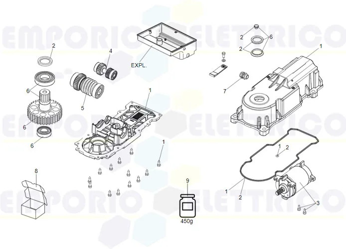 faac página repuestos para motor 770n 24v