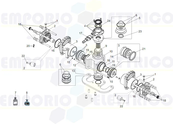 faac pagina ricambi per motori martinetto s800h 180°