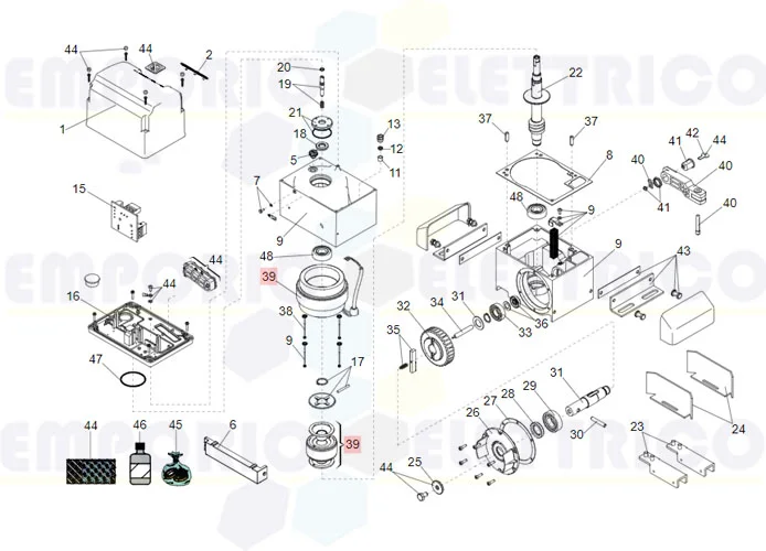 faac repuesto motor 844 3ph 230v 63003164