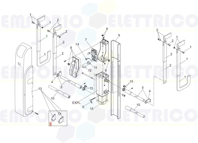 faac ricambio tappi chiusura carter 550/brezze 63001825