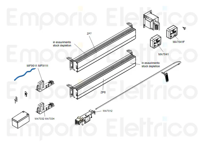 came ricambio originale cavo prolunga fotocellula cor - rod - sip 119rip076